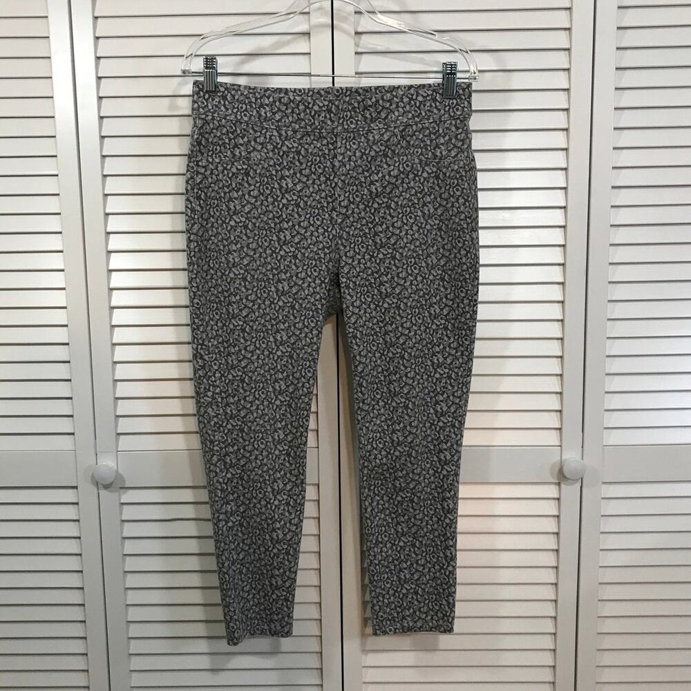 Time and Tru Leggings L Large Gray Black Leopard Animal Print Y2K Whimsigoth
